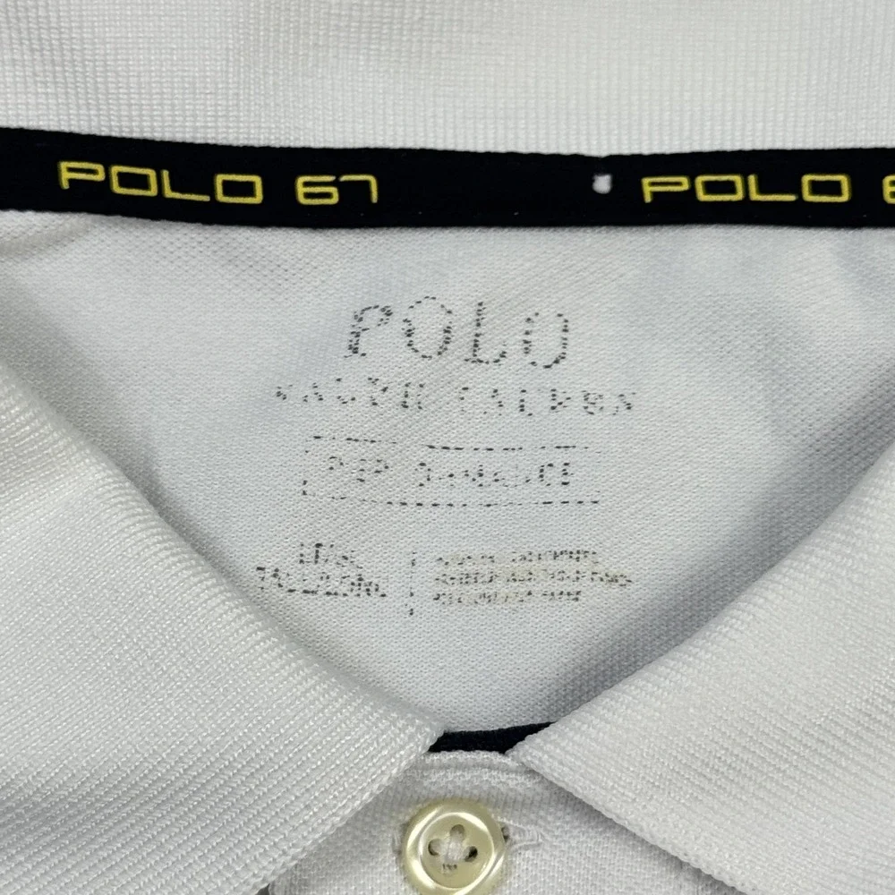Polo Ralph Lauren Polo Shirt Mens Large White Short Sleeve Polo 67 Training Logo